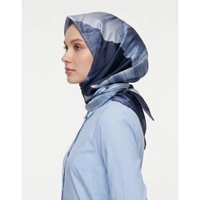 Bushu Çiçek ve Desenli Twill Eşarp