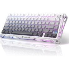Bemy Ticaret Mercury K1 Rgb Kablosuz Mekanik Gaming Klavye, Alüminyum Çerçeveli, Ingilizce Q, Beyaz