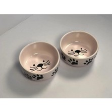 Bemy Ticaret Kase Kedi Mama Su Kabı Pembe Renk 2'li