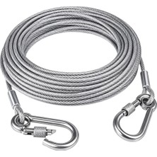 Sunup SN-38108 10 Metre Çelik Köpek Bağlama Halatı Kilitli Karabina Pvc Kaplamalı