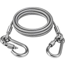 Sunup SN-38106 2 Metre Çelik Köpek Bağlama Halatı Kilitli Karabina Pvc Kaplamalı
