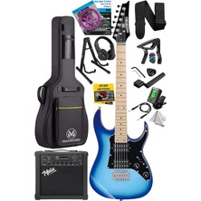 Bemy Ticaret DE-150BL-25AMP Maple Klavye Hh Yüksek Kaliteli 25W Amfili Elektro Gitar Seti