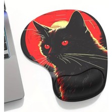 Bemy Ticaret Cat Bilek Destekli Mouse Pad,baskılı Masa Pedi,ergonomik Rahat Konforlu Mouse Pad