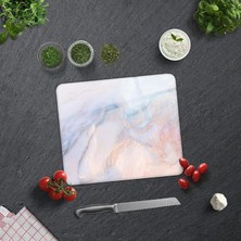 Bemy Ticaret Supreme Mermer Görünümlü | Cam Kesme Tahtası (29CM x 34CM)