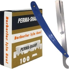 Bemy Ticaret Berber Jileti 100'LÜ Paket, 1 Adet Ali Bıyıklı Ustura, Tıraş Seti