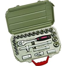 Bemy Ticaret Crescent CTK25EU Profesyonel Lokma Anahtar Takımı, 1/2", 25 Parça, Metrik