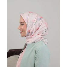 Bushu Çiçek ve Desenli Twill Eşarp