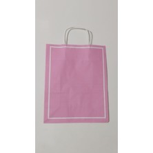 Aybaş Kağıtçılık 1. Kalite 25X12X31 Cm(6 Adet) Pembe Kağıt Çanta, Hediye Poşeti, Kına, Düğün, Nişan, Doğum Günü Çantası