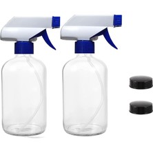 Bemy Ticaret Boş Fısfıs Sprey Plastik Şişe 500 ml 2 Adet Şişe ve 2 Adet Kapak [kimyasala Dayanıklı]
