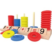 Redka Ahşap Malzemeden Üretilmiş 60 Parça Matematik İşlem Oyunu Zeka Geliştirici  Eğitici Abaküs