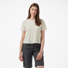 Salomon Shkout Air Crop Ss Kadın Krem Koşu T-SHIRT.8600
