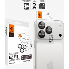 Spigen iPhone 18 Pro Max / 18 Pro ile Uyumlu Kamera Lens Koruyucu Cam Kolay Kurulum Glas.tR EZ Fit Optik Pro (2 Adet) Dark Cherry - AGL12044