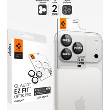 Spigen iPhone 18 Pro Max / 18 Pro ile Uyumlu Kamera Lens Koruyucu Cam Kolay Kurulum Glas.tR EZ Fit Optik Pro (2 Adet) Dark Gray - AGL12043