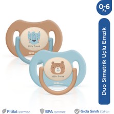 Wee Baby Duo Simetrik Uçlu Emzik 0-6 Ay No:1 (Mavi - Kahve)