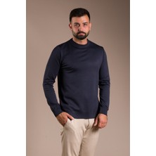 Zeki Özer Erkek Lacivert Basic Triko Kazak