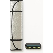 Bemy Ticaret Güneşlik & Park Numaratörü Seti – Katlanabilir Güneşlik (130X60) + Gizlenebilir Telefon Numaratör – Evrensel Uyumluluk, Kolay Kurulum