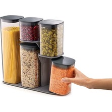 Bemy Ticaret Joseph Podium 5'li Saklama Kabı Seti, Gri, 33,3 x 31,5 x 10,9 cm