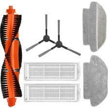 Bemy Ticaret Mop Pro-Vacuum Mop P STYTJ02YM Model Uyumlu Hepa Filtre,fırça,mop Paspas Yedek Parça Yenileme Seti-Siyah 7 Parça