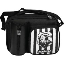 Me Team Beşiktaş Lisanslı Kartal Logolu Beslenme Çantası - 3 Bölmeli Suni Deri Detaylı Okul Çantası