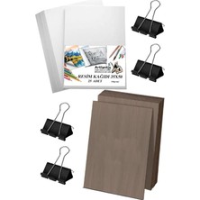 Bemy Ticaret Karakalem Eskiz Çizim Seti Durolit Seti 35X50 cm Duralit 1 Adet 35X50 Resim Kağıdı 25 Adet Mandal Metal 4 Adet