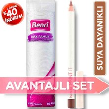 104 Caramel Waterproof Dudak Kalemi + 80 Adet %100 Pamuk Hediyeli Avantajlı Makyaj Seti
