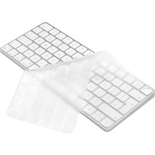 Bemy Ticaret Magic Keyboard 3 ile Uyumlu Klavye Koruyucu A2449 A2450 A3118 A3203, Touch Id Uyumlu, Silikon 0.3 mm Ultra Ince, Yıkanabilir, Toz-Sıvı Koruma, Sessiz Yazım Şeffaf
