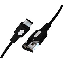 Bemy Ticaret USB A-C Hızlı Şarj Kablosu, Siyah Kablo, Beyaz/siyah Uçlar (120 Cm)