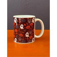 Hepsi Enteresan Karışık Desenli Siyah Zeminli Halloween Kupası, Cadılar Bayramı Kupası