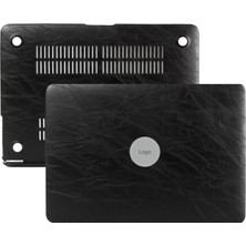Odea Mcstorey MacBook Pro 13 Inç Kılıf A2338 M2 M1 Uyumlu Premium Siyah Deri Dokulu Sert Kapak Hard Case A1706 A1708 A1989 A2159 A2251 A2289 Siyah
