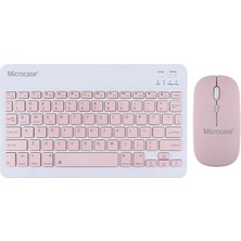 Bemy Ticaret Tablet ve Telefonlar Için Türkçe Q Bluetooth Klavye ve Mouse Set - AL3476 (Pembe)