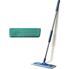 Bemy Ticaret Mikrofiber Tekli Islak Mop Set - Yalnızca Islak Bez Dahil (1 Adet), 90-156 cm Teleskopik Alüminyum Sap, 360 Derece Dönen Cırtlı Başlık, Laminat Parke Fayans ve Mermer Için