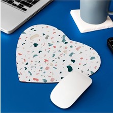 Bemy Ticaret Suluboya Efektli Şık Tasarım Kalp Mouse Pad 22 cm x 19 cm