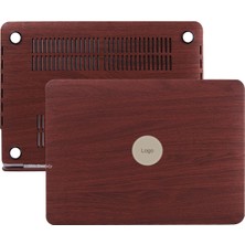 Odea Mcstorey MacBook Air 13 Inç Kılıf A1369 A1466 Uyumlu Hard Case Sert Koruyucu Kapak Ahşap Dokulu Vinleks Kaplama Ince Hafif Çizilme Korumalı Kahverengi
