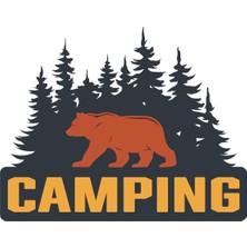 Bemy Ticaret Road Camping Adventure Kamp Sticker Offroad Ayı Bear Sticker 14 x 11 cm