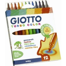 Giotto 12'li Turbo Color Keçeli Kalem Askılı Paket 2,8 mm Renkli Uçlar ile Dayanıklı Kullanım