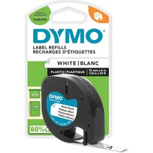 Bemy Ticaret Letratag Plastik Şerit (12 mm x 4 Mt), Beyaz (59422)