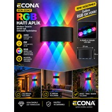 Econa Haiti 8W Rgb LED Çift Taraflı Dış Mekan Duvar Lambası - Suya Dayanıklı Bahçe Balkon Teras Apliği,cephe Aydınlatma Apliği Bahçe Balkon Duvar Lambası