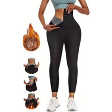 Fit1beden Yüksek Bel Agraflı Inceltici Sıkılaştırıcı Ayarlanabilir Agraf Kopçalı  Sauna Termal Tayt