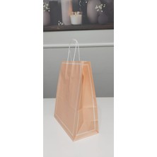 Aybaş Kağıtçılık 1. Kalite 25X12X31 cm (12 Adet) Turuncu Renk Kağıt Çanta, Hediye Poşeti, Kına, Düğün, Nişan, Doğum Günü Çantası