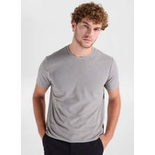 Altınyıldız Classics Gri Erkek Bisiklet Yaka Slim Fit T-Shirt ACE091262933