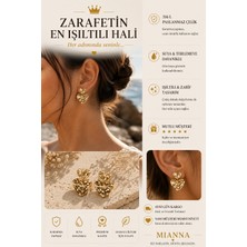 Mianna Kadın Gold Kalp Küpe – Çift Kalp Tasarım Parlak Dokulu Şık Küpe