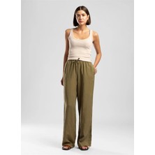 Lee Cooper Yağ Yeşili Kadın Yün Karışımlı Pantolon 262 Lcf 221003 Occult Yağ Yeşili