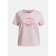 Under Armour Pembe Kız Çocuk Yuvarlak Yaka Baskılı T-Shirt 6009718-647-UA G Star Logo Lockerta