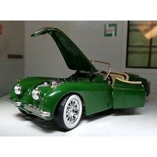 Bburago 1/24 Ölçek Koyu Yeşil 1951 Jaguar XK 120 Roadster Klasik Model Araba Detaylı Tasarım