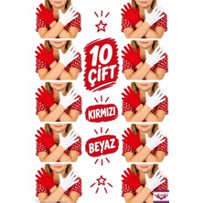 Unisex 10 Çift Çocuk Bando & Pandomim & Tören & Gösteri & Merasim Eldiveni & 23 Nisan & 19 Mayıs