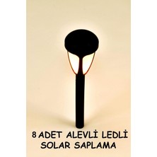 Intercamp 8 Adet Güneş Enerjili Aydınlatma Solar Lamba Alevli Bahçe Aydınlatması