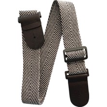 Raymond Joes RJ100P-CHA Gitar Askısı Dayanıklı Pamuklu Deri Başlıklı Charcoal Chevron