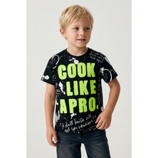 Doctor Junior Siyah Erkek Çocuk Baskılı Comfort Fit Saks T-Shirt
