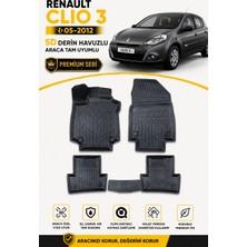 PINUKS Renault  Clio 3 2010  Model Uyumlu 5d Araca Özel Oto Paspas Premium Serisi