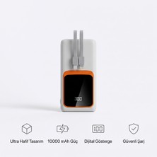 Arvonx 10000 Mah Akıllı Powerbank - Ultra Hafif, Dijital LED Göstergeli